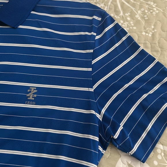 Men’s golf shirt, size medium blue white stripe in excellent condition. - Picture 5 of 5